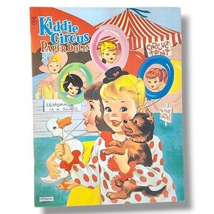 Kiddie Circus Paper Dolls Uncut Saalfield 1950s Kids Carnival Dog Duck Balloons